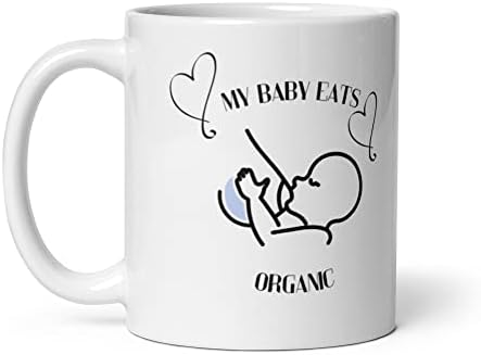 Moja Beba Jede Organsku Šolju Za Kafu, Mamu Koja Doji, Šolju Smešne Mame, Poklon Za Mamu, Novorođenu Bebu, Šolju Za Laktaciju