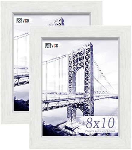 VCK 8x10 okvir postera bijeli - 2 pakovanja, okviri slike od punog drveta s poliranim pleksiglasom, visećim zidom