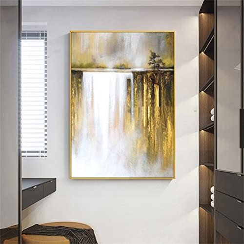 Yxbdn apstraktni pejzaž ručno rađeno ulje na platnu zidno umjetničko platno slikarstvo drveće i jezero slika
