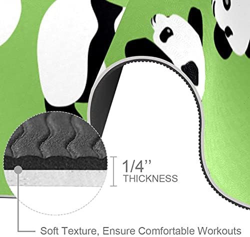 Slatke pande na zelenoj pozadini Extra debela prostirka za jogu - ekološka neklizajuća Vježba & podloga