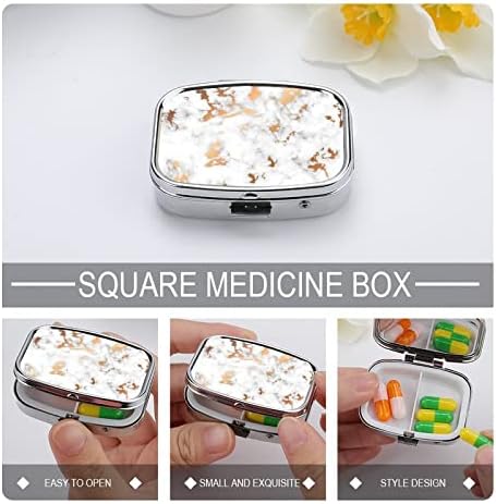 Kutija za pilule Mermerna tekstura kvadratnog oblika futrola za tablete za lijekove prenosiva kutija