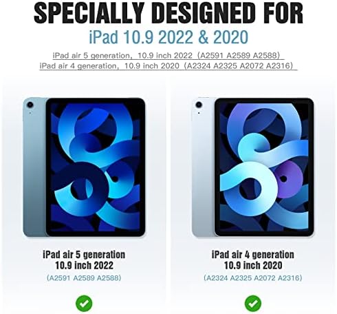 Dananism iPad Air CASE za generaciju 4-ingena, magnetni štand Folio pokriva višestruki uglovi za gledanje za iPad 10.9 Case 2020, oblak plavi
