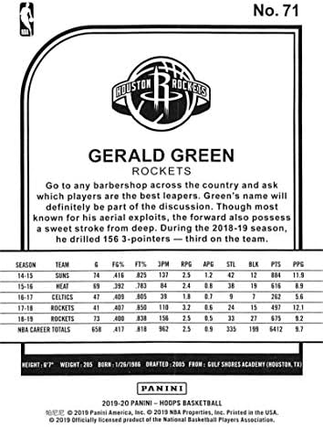2019-20 panini obruči zima 71 Gerald Green Houston Rockete NBA košarkaška trgovačka kartica