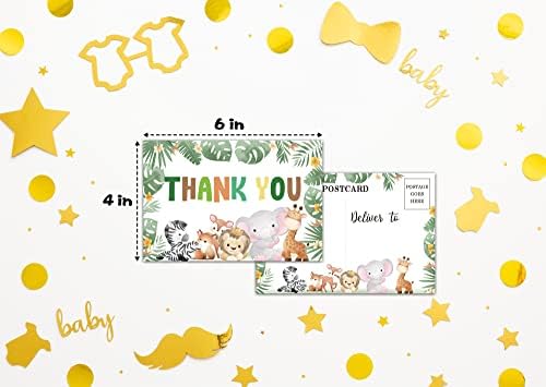 Baby Shower Cards Kit - Safari Jungle Set od 25 pozivnica za Baby Shower sa kovertama, znak za tombolu za pelene & karte, Hvala razglednice, kartice za zahtjev za knjige za Baby Shower-Wild Animal Baby Shower Party Favor dekoracija