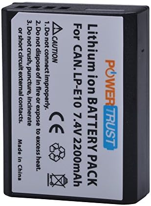 Powertrust 2-pack LP-E10 baterija LP E10 LPE10 baterije i LCD USB dual baterije za Canon EOS Rebel T3, T5, T6, T7, Kiss X50, Kiss X70, EOS 1100D, EOS 1200D, EOS 1300D, EOS 2000D