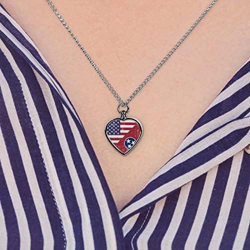 America Tennessee državna zastava urna ogrlica za pepeo personalizirana ogrlica Za srce pet kremacija