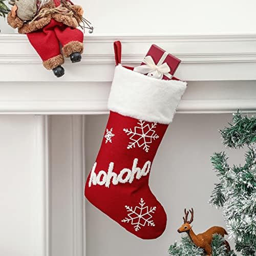 PRETYZOOM privjesci Tree Snowflake torbe torba ukrasi Holiday čarapa Random party dekoracija viseći crveni stil Božić čarapa u obliku dekoracije pliš privjesak za čarape posuđa