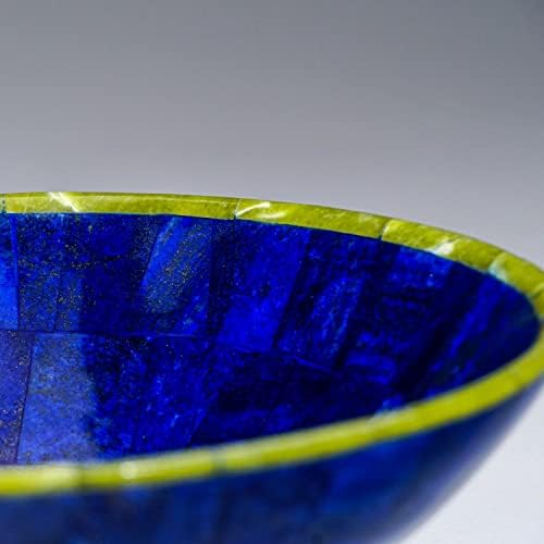 GALERIJA ASTRO GEMS Originalno polirano Lapis Lazuli posuda sa zelenim žadom - LLB6