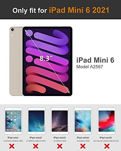 KEROM iPad Mini 6 Case 8,3 inča 2021 iPad Mini 6th generacija futrola, premium PU kožnog postolja za