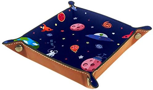 Lyetny Space Planet Astronaut Organizator pladanj za skladištenje kreveta Beddide Caddy Desktop ladica Promjena tipke Novčanik Coin Box ladica za skladištenje ležišta, 20,5x20,5cm
