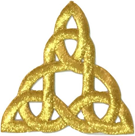 Patch portal Celtic Knot izvezeni Applique Trinity Stencil Triquetra Gvožđe na zakrpama Irska gotička zlatna boja veličine 3 inča