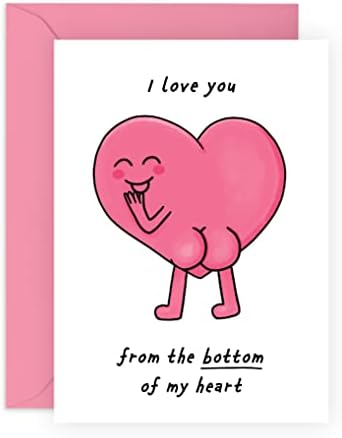 Središnji 23 Funny godišnjica kartica za muža od žene - 'Volim te od srca' - Naughty Valentines Day kartice