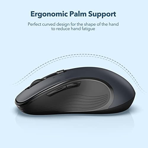 WisFox 2.4 G bežični miš za Laptop, ergonomski računarski miš sa trostrukim režimom i 3 Podesiva nivoa,