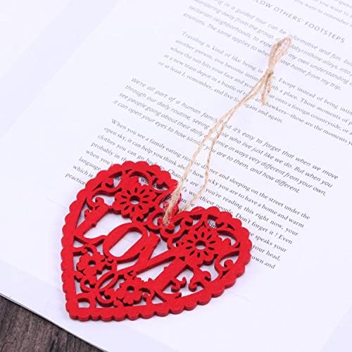 BESPORTBLE 10kom srce drveni ukrasi Wood Tags Love srce visi Ornament i kanapi Valentine poklon oznake