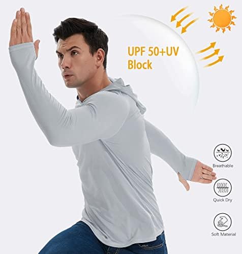 TELALEO 3 ili 2 paket muški UPF 50+ zaštita od sunca lagana kapuljača Dugi rukav SPF UV majica za ribolov