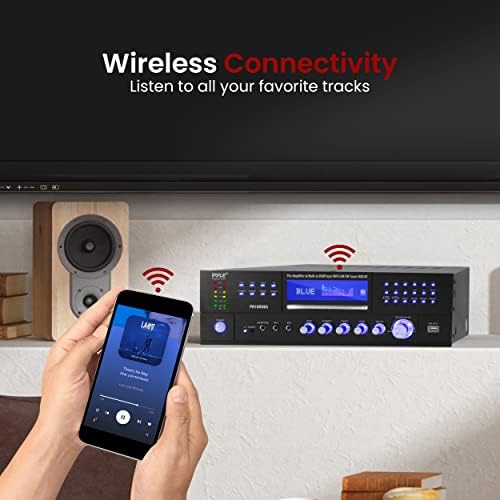 4-kanalni bežični Bluetooth pojačavač snage - 1000w Stereo zvučnik Kućni audio prijemnik sa FM radiom,