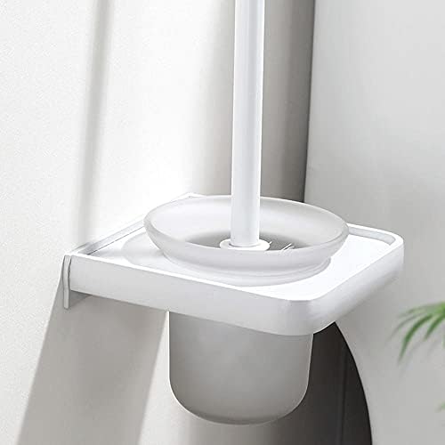 Toaletne četke postavljene bijele toaletne četkice i držač LOO četke bez bušenja zidnih aluminija / stakla za toalet kupaonicu-bijeli
