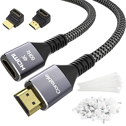 4k HDMI produžni kabel 15 stopa, HDMI 2.0 pletenica Extender muški do ženskog kabela, čisti bakar