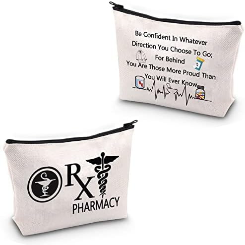 JYTAPP farmaceut pokloni Rx torba za šminkanje farmaceut diplomski poklon doktor farmacije poklon Farmaceutski tehničar poklon Rx Survival Kit kozmetički zipper torbica poklon za studente farmacije