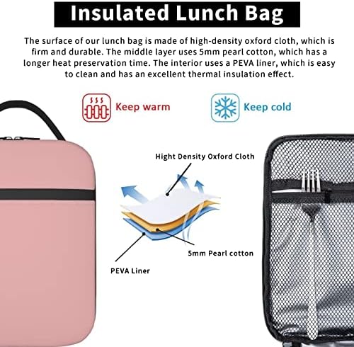 Wjlksjd Pink Lunch box izolovane Žene Muškarci odrasli Cooler lunch torbe za višekratnu upotrebu