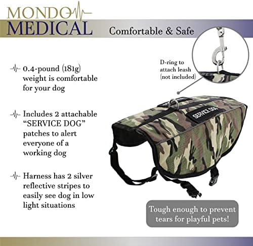 Monmed servisna jakna s pasama sa zakrpama - veliki pseći za pseći za pse s emocionalnim proizvodima od 26,5
