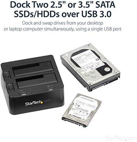StarTech.com dual-Bay USB 3.0 do SATA Hard disk priključna stanica, USB hard disk Dock, eksterni 2.5