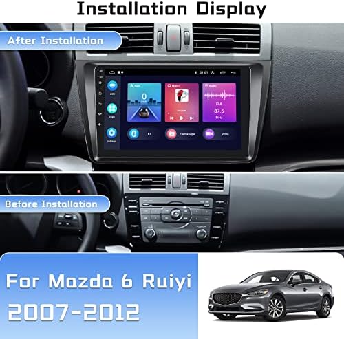 Android 11 Car Stereo za Mazda 6 2007-2012 sa bežičnim Apple Carplay Android automkom, 9-inčnim zaslonom na dodir sa WiFi, GPS navigacijom, Bluetooth, FM / RDS, SWC AUX-IN, dual USB + AHD sigurnosna kopija kamere