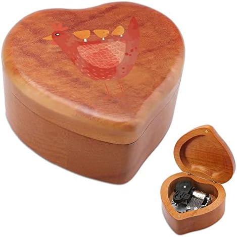 Kokoške pilići šumovirane muzičke kutije Vintage ugravirana srčana muzička kutija poklon za božićno rođendan za valentinovo