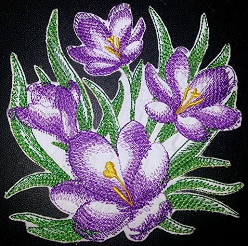 Custom Cvjetovi cvijeće skice [skicirani krokuzi] vezeno željezo na / sew flaster [4,86 4,86]