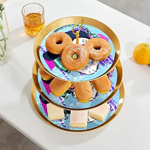 3-komadni sustavi za torte, lobanja slušalica HAT Love Heart Hearts Plastični nosač za čišćenje slatkiša za slatkiš za desert za slatkiš za vjenčanje rođendan Čaj zabava