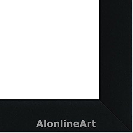 Alonline Art - Mona Lisa od Leonardo da Vinci | Crna uokvirena slika tiskana na pamučnom platnu, pričvršćenu