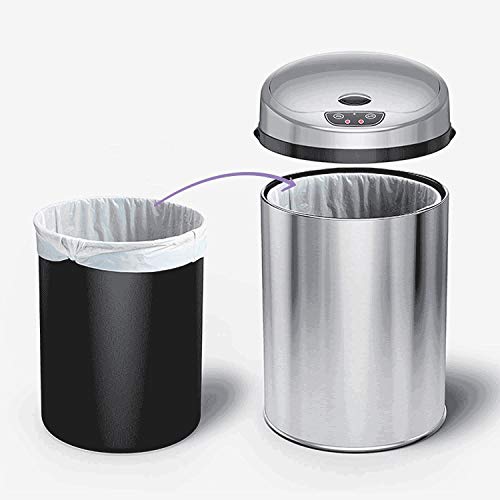 WPYYI pametna indukciona kanta za smeće automatska kanta za smeće u obliku bubnja sa poklopcem kanta za smeće od nerđajućeg čelika za domaćinstvo za dnevni boravak kuhinjska kanta za smeće