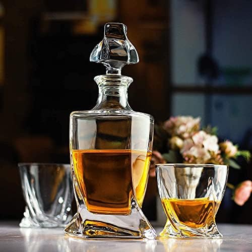 Dekanter za viski i naočare set dekantera za viski Premium 1 Iceberg dekanter za viski sa 4 Iceberg čašama za viski za alkohol Scotch Bourbon votka rakija ili vinski dekanter za viski