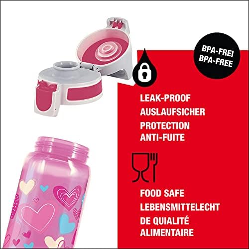 SIGG - Dečija flaša za vodu-Viva One Hearts - nepropusna-Mašina za pranje sudova-BPA besplatno-Sport i bicikl-jedna bočica za dečije piće-17 Oz