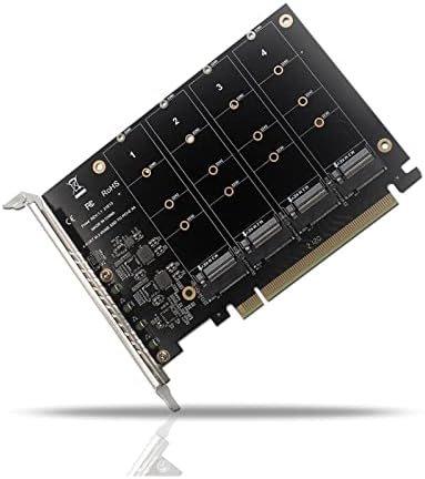GEGONG 4 Port NVME na karticu za proširenje PCI-e Construktora hosta, podrška 2230 2242 2260 2280? M.2 NVME za PCIe X16 adapter, m ključ kartica za proširenje čitača CONTVER-a HARD DRIVE