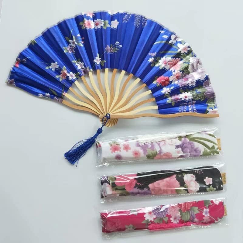 Navijači od bambusa ATONGHAM sa tesselom izvrsnim pakiranjem dame zanatske svilene ventilatori za cvijeće prilagođene ugravirane ruke sa sklopivim poklonima vjenčanja