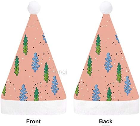 Božić Santa šešir, vodene biljke Božić Holiday šešir za odrasle, Unisex Comfort Božić kape za Novu godinu svečani