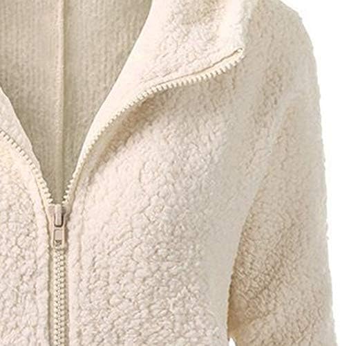 Žene Casual Sherpa Fuzzy flis kaput jaknu sa kapuljačom Full Zip, HONGDAO zima toplo zgusnuti Plus Size vanjska odjeća sa džepovima