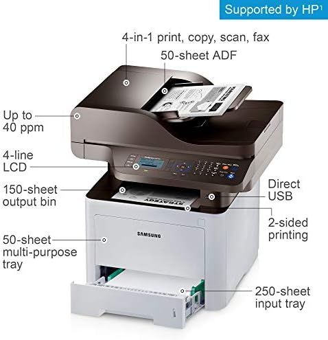 HP Samsung Proxpress M3870FW bežični monohromatski laserski štampač sa skeniranjem/kopiranjem / faksom, mobilnom vezom, dvostrano štampanje, sigurnost štampe i alati za upravljanje