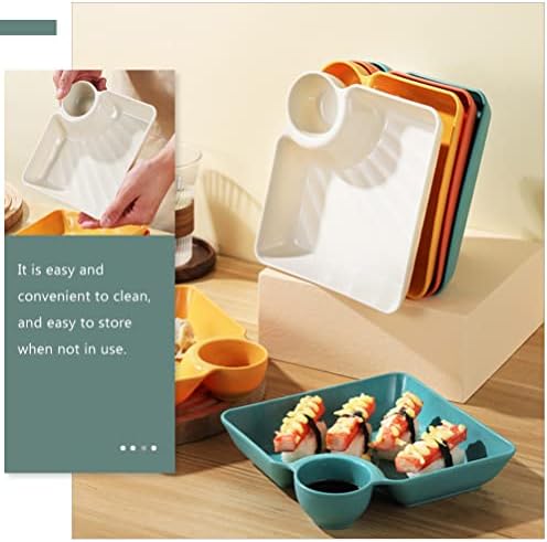 Kichvoe 4pcs Ploča za tjesteninu ploča za posluživanje sa umakom od odjeljka za umaku Plastična suši plastični