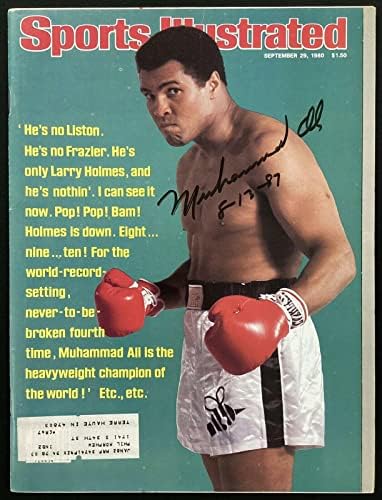 Muhammad Ali potpisali Sports Illustrated 9/29/80 Boxing Auto 8-13-87 Inscr PSA / DNK-autogramom Boxing časopisi