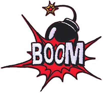 Grafička prašina Boom Bombing Emboided gvožđe na patchwow wow kaboom zvučni efekt ruksak crtani