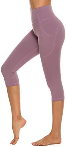 Stelle ženske kapri joge hlače sa džepovima od suštinske nogu visokog struka za vježbanje