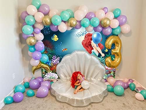 LXBO Mala sirena pozadina djevojka sretan rođendan pozadina princeza Party Dekoracije torta Tabela fotografije