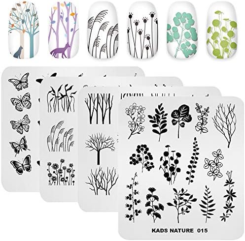 KADS 20kom ploče za nokte set Nails Art ploče za štancanje ostavlja cvijeće životinjska ploča za nokte template