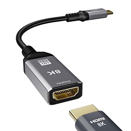 CABEDECONN USB C USB3.1 do HDMI 8K 2.1 Kabel 25cm muški do zensko 8k @ 30Hz 4k @ 120Hz UHD HDR High