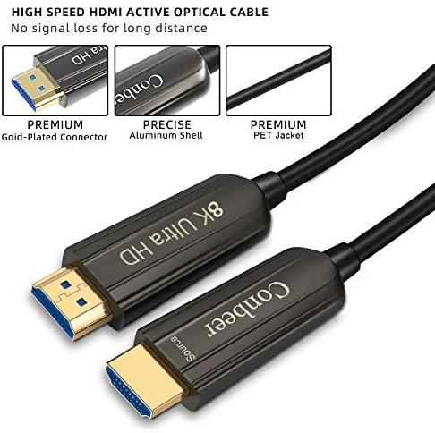 Conbeer Fiber optic HDMI kabl, 8k HDMI 2.1 brzina 48Gbps 8k @ 60Hz 4k @ 120Hz Dynamic HDR 10,