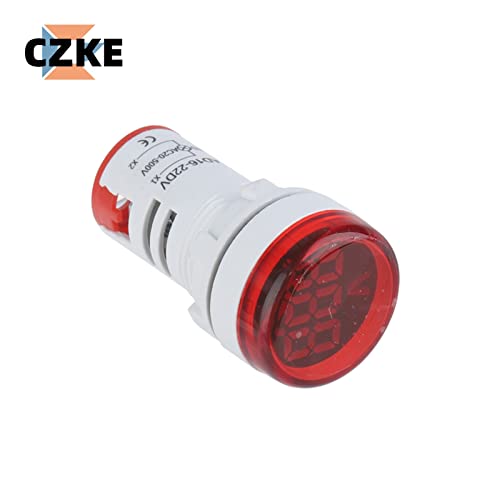 Bkuane 2pcs Mini digitalni voltmetar 22mm krug AC 12-500V Tester za ispitivanje napona Monitor Monitor LED