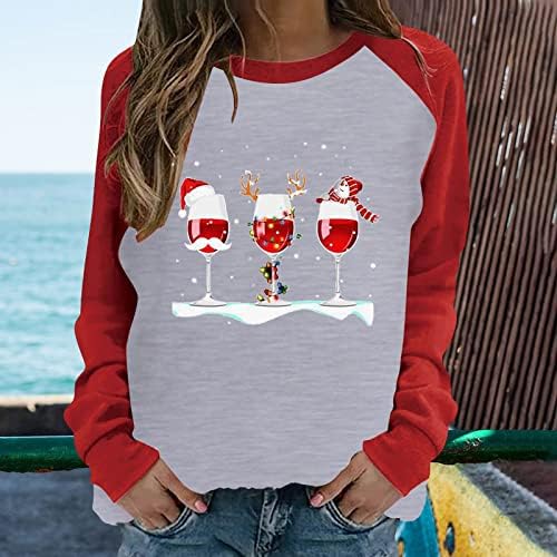 Ružni božićni džemperi za žene moda 2023 Novogodišnja crewneck dugih rukava s dugim rukavima