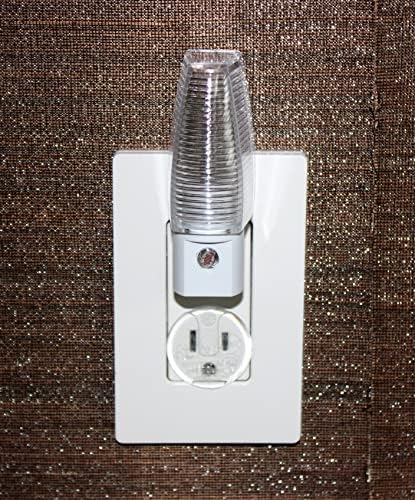 Pouzdan Industries inc. Essentials Set od 2 senzora noćnog svjetla automatski sumrak do zore ETL certificirana Bijela baza Clear See Thru Top pogodan za kupatilo, spavaću sobu, hodnik i šetnice